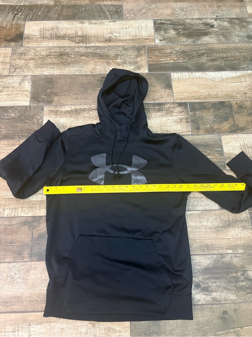 Under Armour Men's Black Pullover Hoodie with Grey Logo